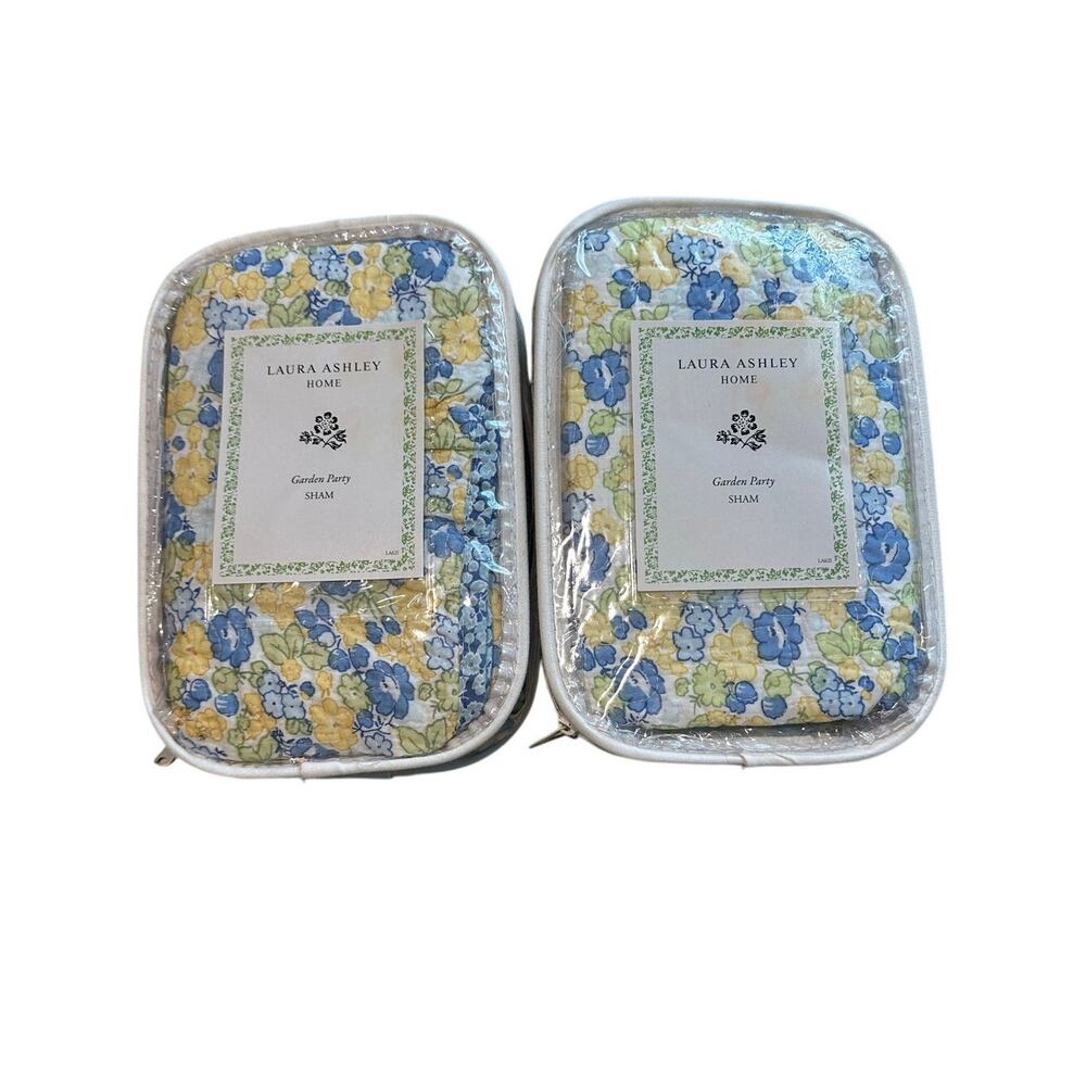 Laura Ashley Set of 2 Garden Party Pillow Standard Shams NEW